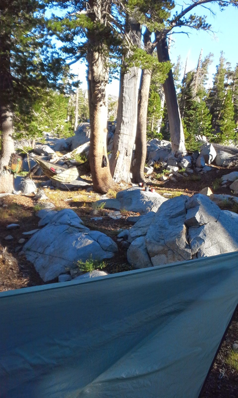 First night camped in a hammock near Lake Aloha in Desolation Wilderness, 2014