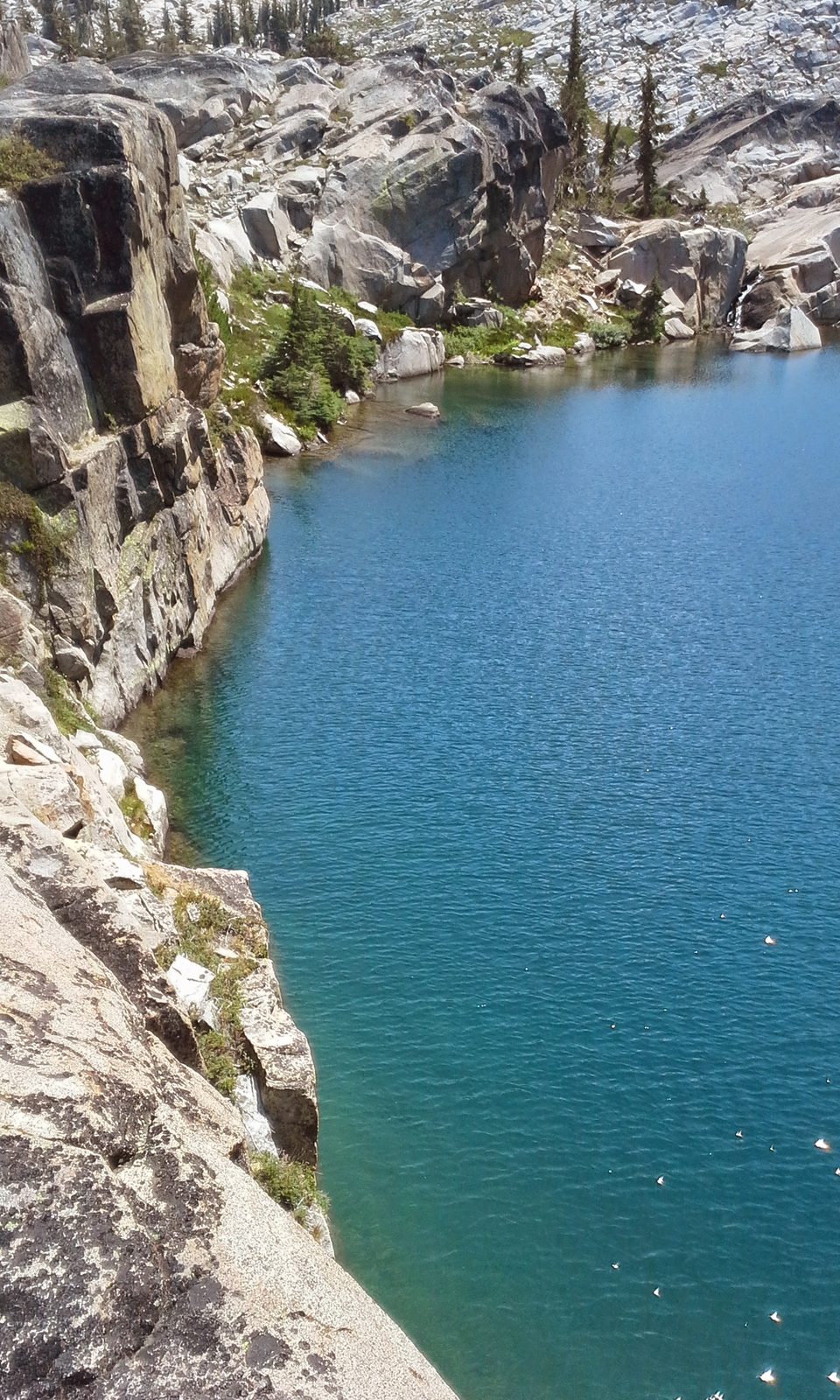 Swimming in a cold alpine lake in Desolation Wilderness